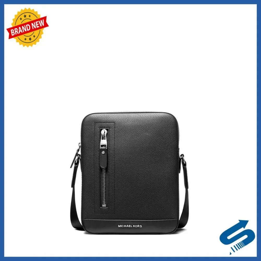 Pebbled Leather Crossbody Bag, Compact Travel Flight Bag, Shoulder Bag